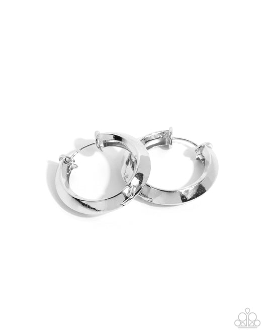 Hinged Homage - Silver Earring