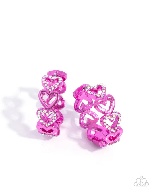 Historic Hearts - Pink Earring