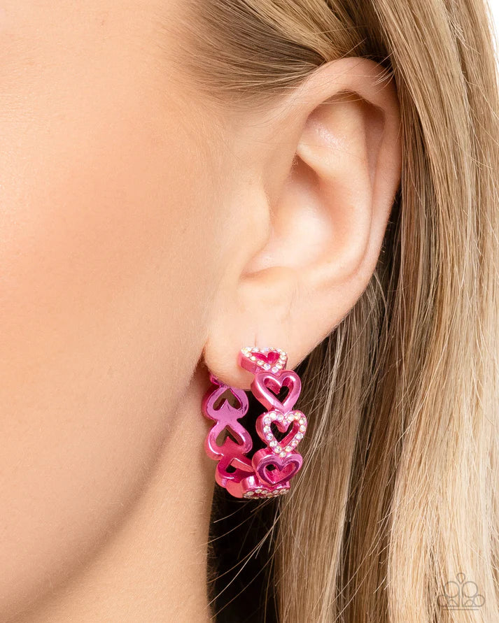 Historic Hearts - Pink Earring