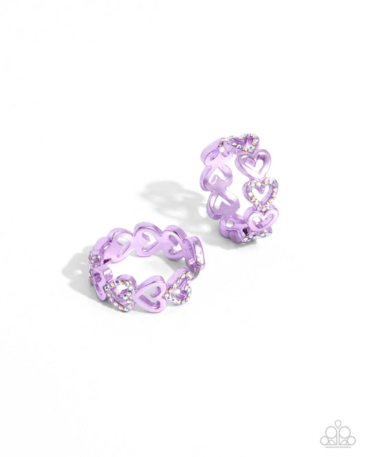 Historic Hearts - Purple Earring