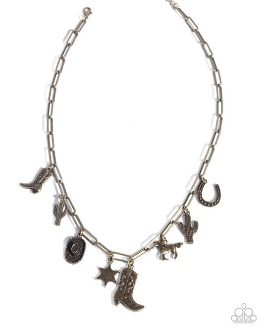Hoedown Throwdown - Brass Necklace