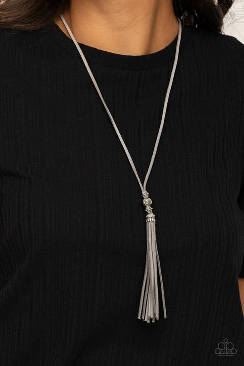 Hold My Tassel - Silver Necklace