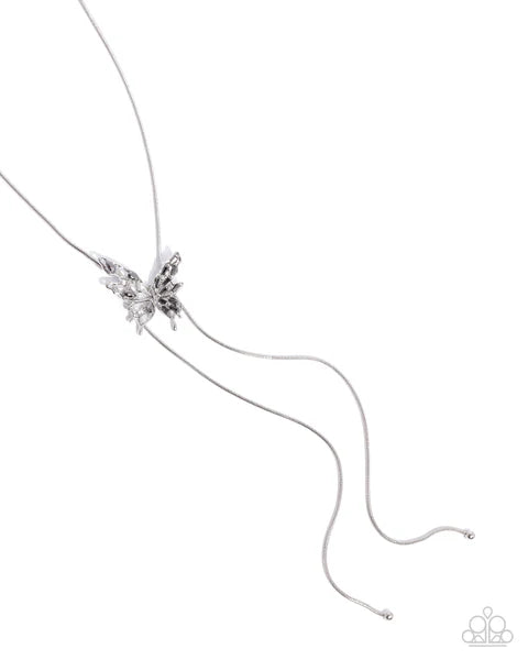 Hopeful Hierarchy Necklace and Aerial Allure Ring Silver Complete Look Set