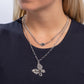 Hovering Headline - Silver Necklace