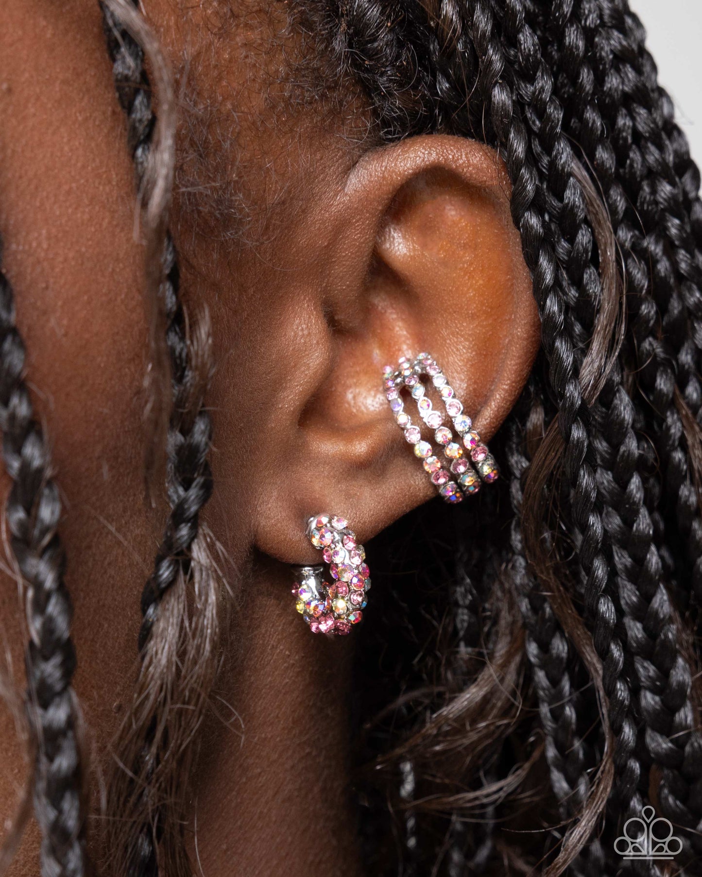 Iridescent Improv - Pink Earring and Iridescent Influence - Pink Cuff - Complete Look