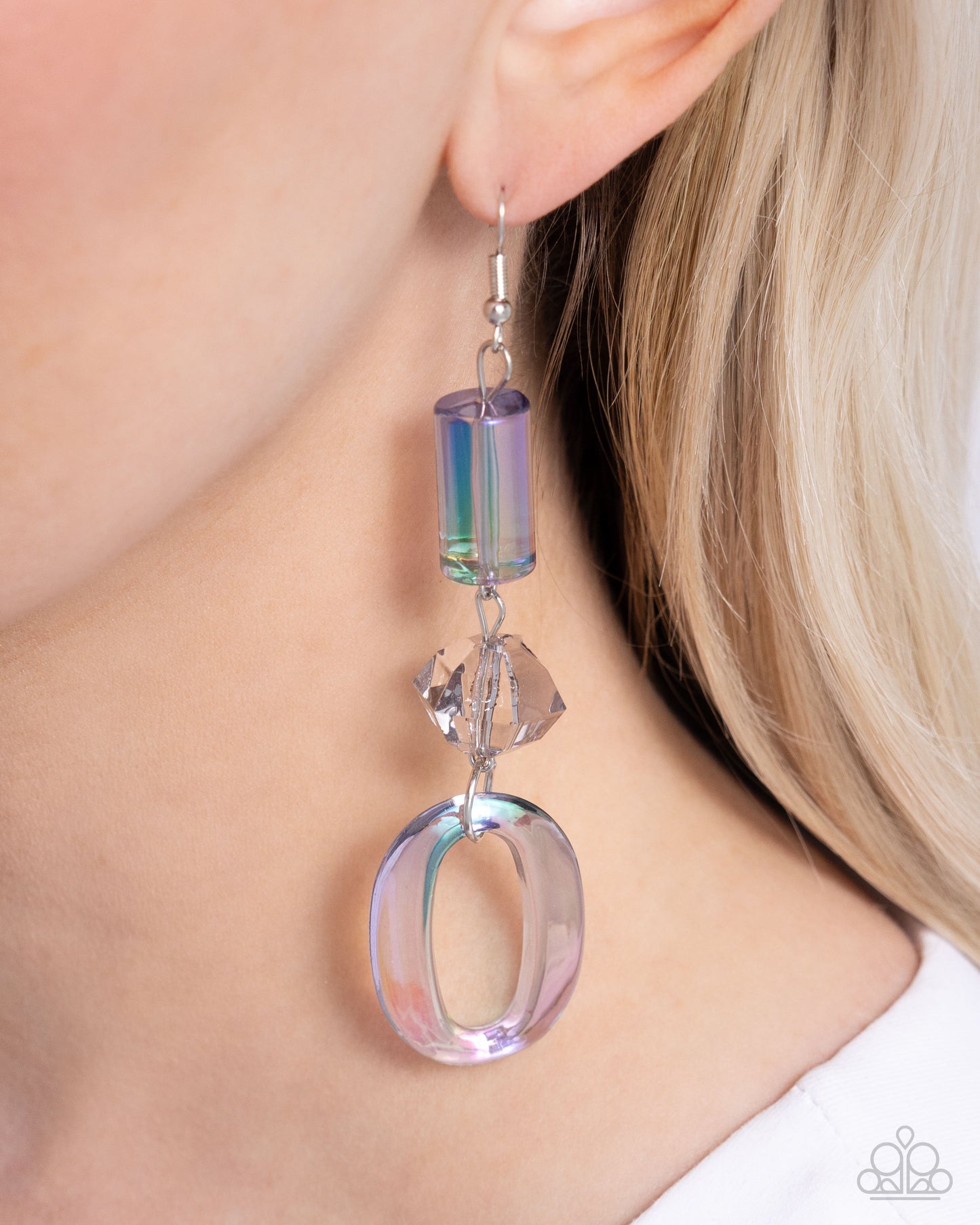 Iridescent Infatuation - Silver Earring