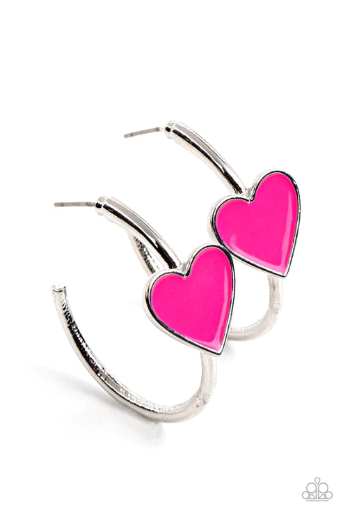 Kiss up - Pink Earring