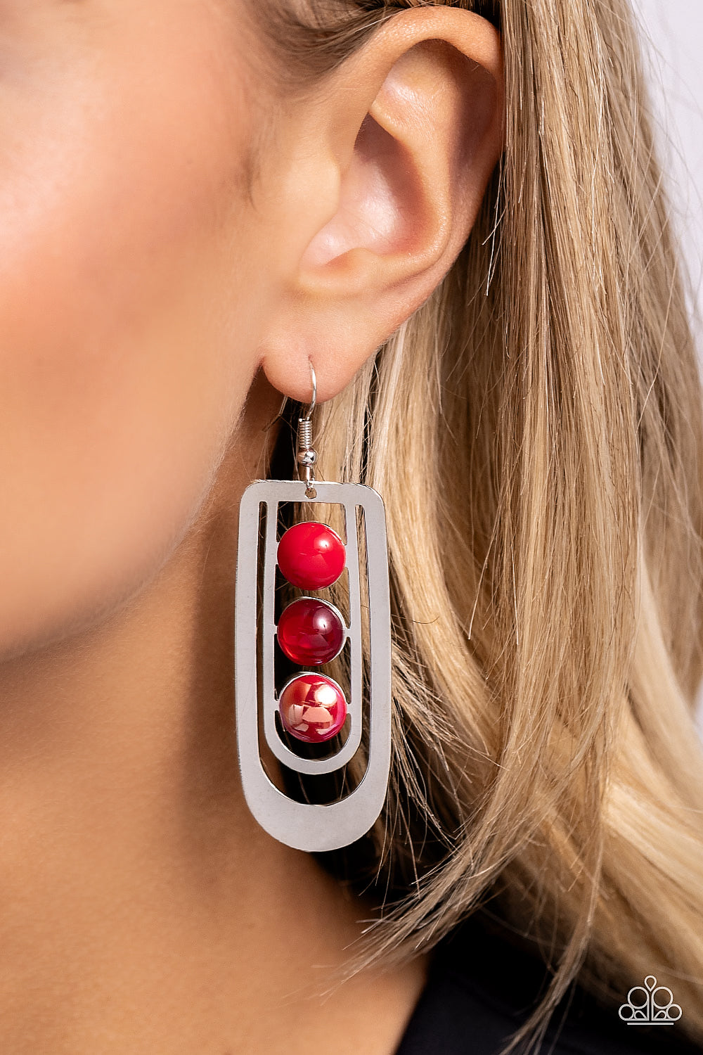 Layered Lure - Red Earring