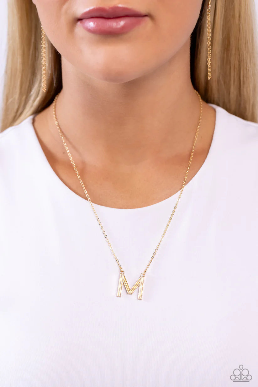 Leave Your Initials - M - Gold Necklace