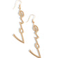 Light-Catching Letters - Gold Earring