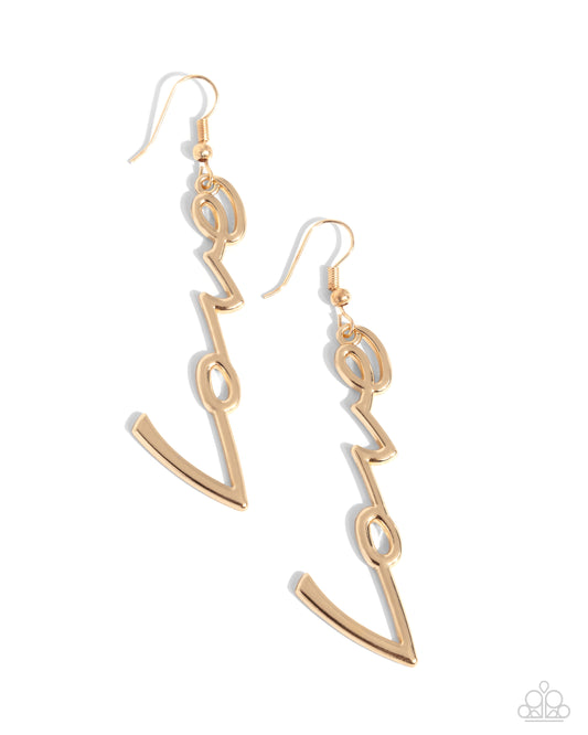 Light-Catching Letters - Gold Earring