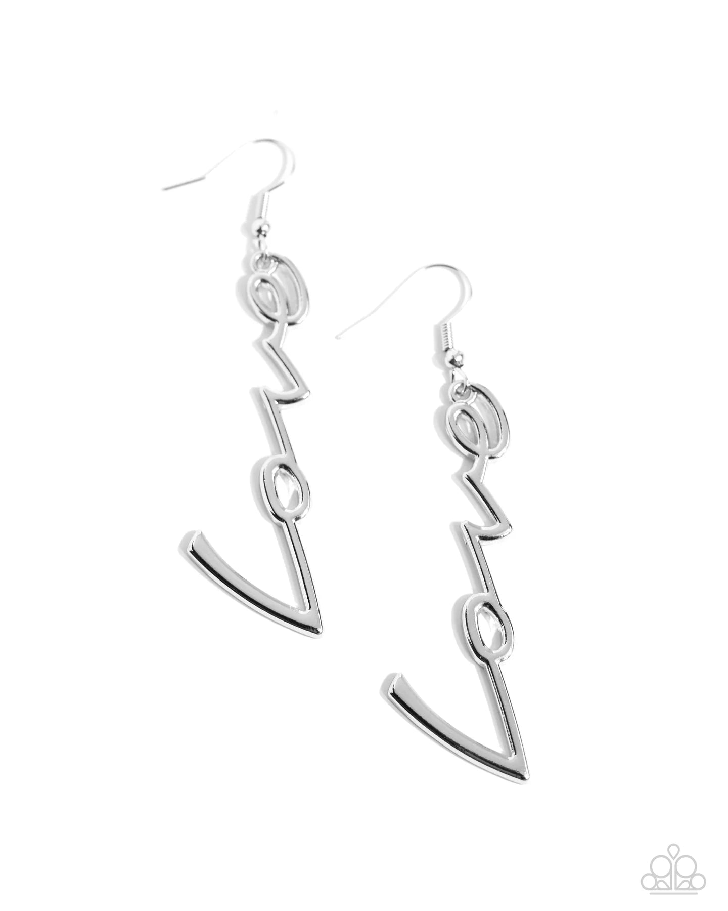 Light - Catching Letters - Silver Earring