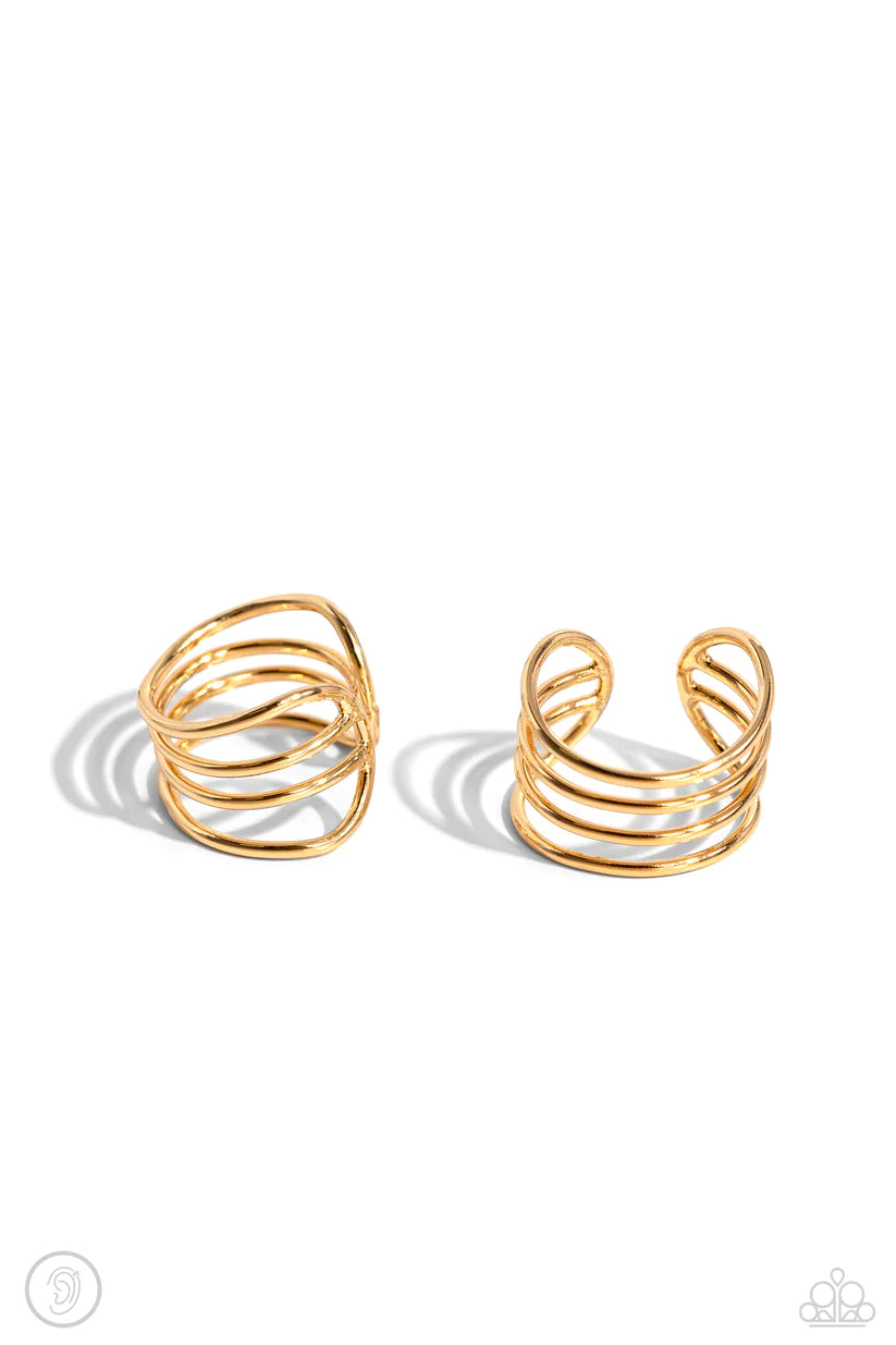 Linear Leader - Gold Earring