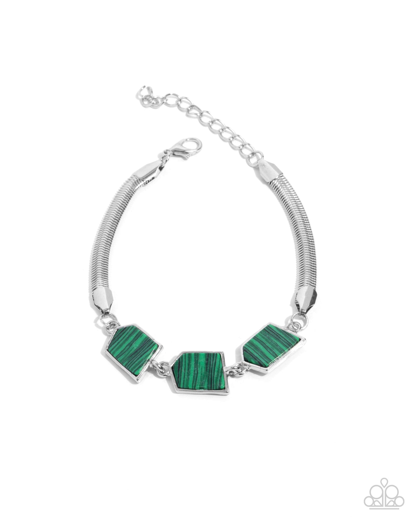 Lined Legacy - Green Necklace and Lined Leisure - Green Bracelet - Complete Look