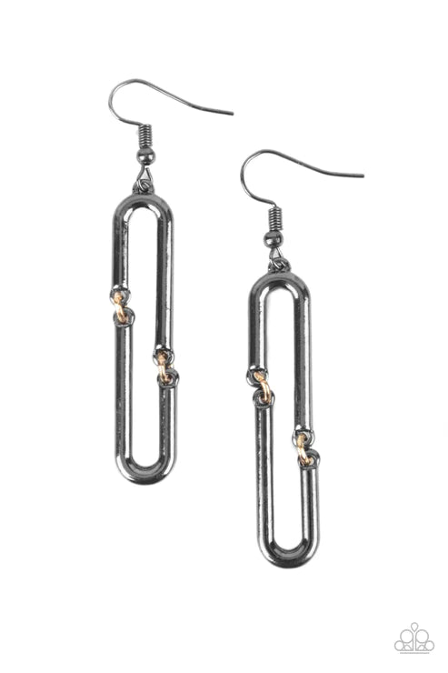 Linked and Synced - Black Earring