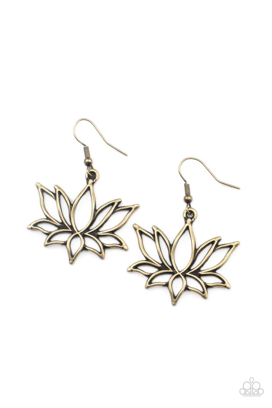 Lotus Ponds - Brass Earring