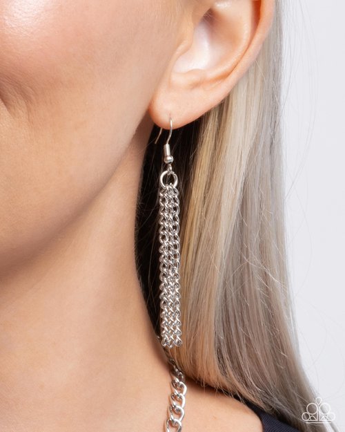 Lovely Lineup - Orange Necklace