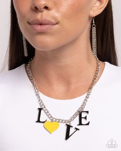 Lovely Lineup - Yellow Necklace