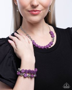 Malibu Motivation - Purple Necklace and Malibu Moxie - Purple Bracelet - Complete Look