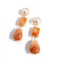 Marbled Masterpiece - Orange Earring