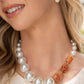Marbled Moment - Orange Necklace
