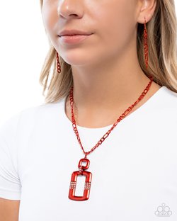 Metallic Movement - Red Necklace