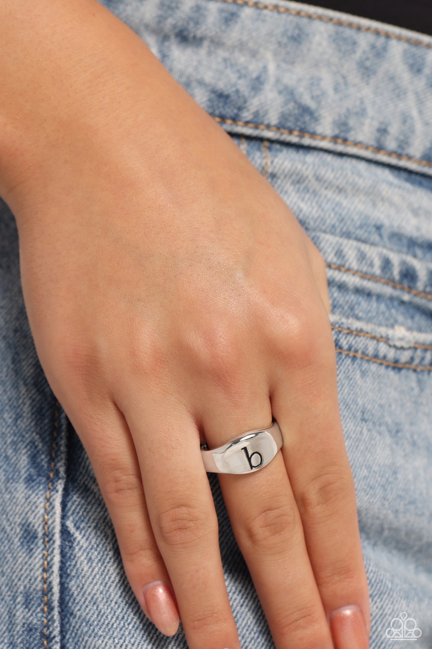 Monogram Memento - Silver - B Ring