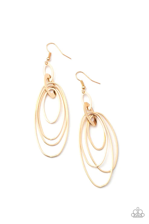 OVAL The Moon - Gold Earring