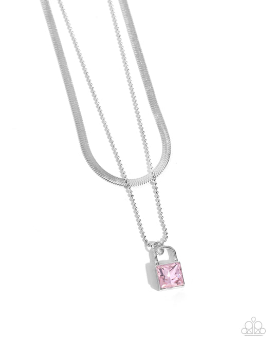 Padlock Possession - Pink Necklace