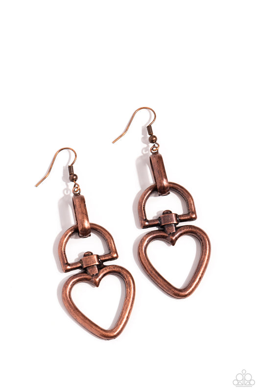 Padlock Your Heart - Copper Earring