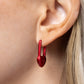 Pampered Padlock - Red Earring