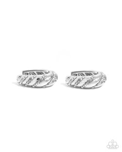 Paved in Glitz - White Earring