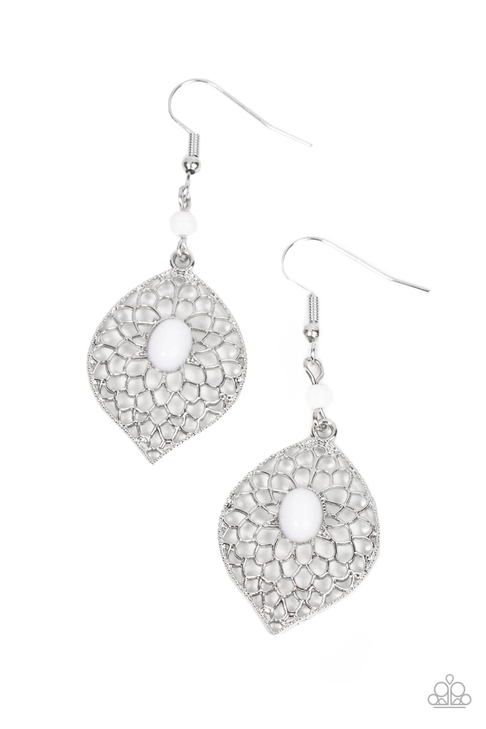 Perky Perennial - White Earring