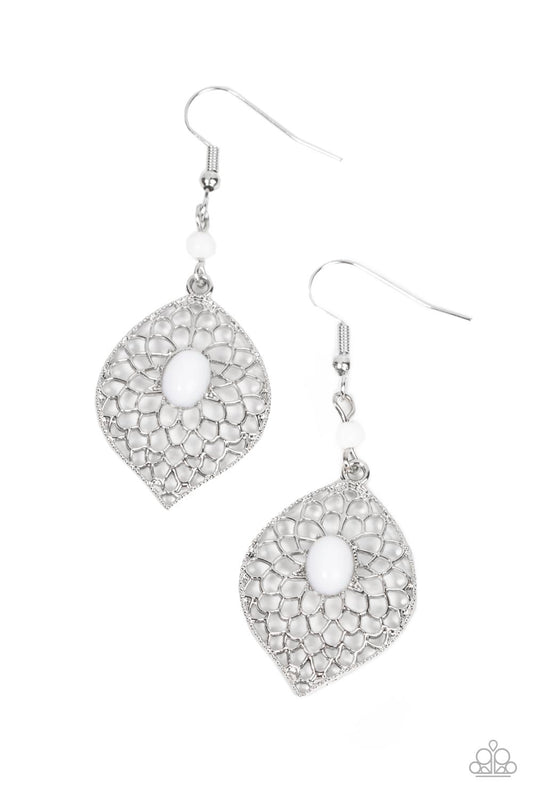 Perky Perennial - White Earring