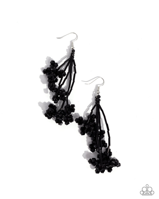 Petaled Precipitation - Black Earring