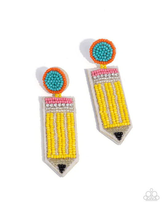 Phenomenal Pencil - Yellow Earring