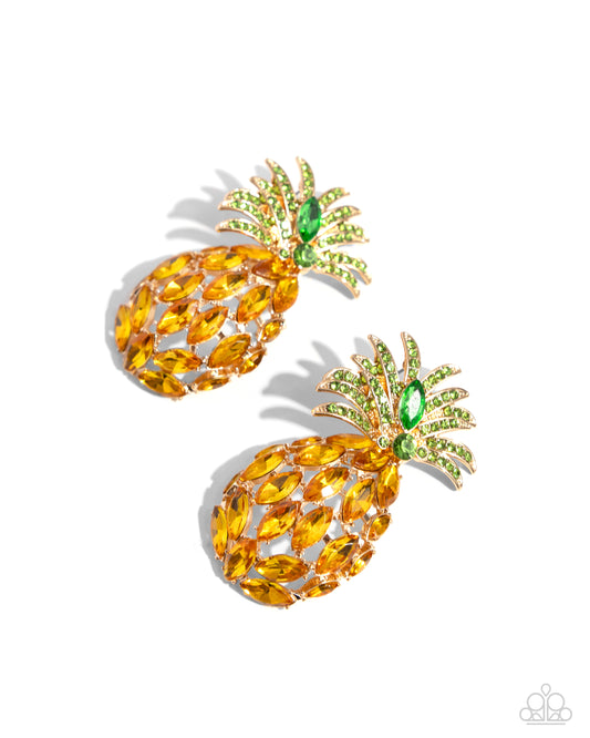 Pineapple Pizzazz - Yellow Earring
