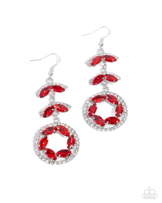 Polished Pattern - Red Earring