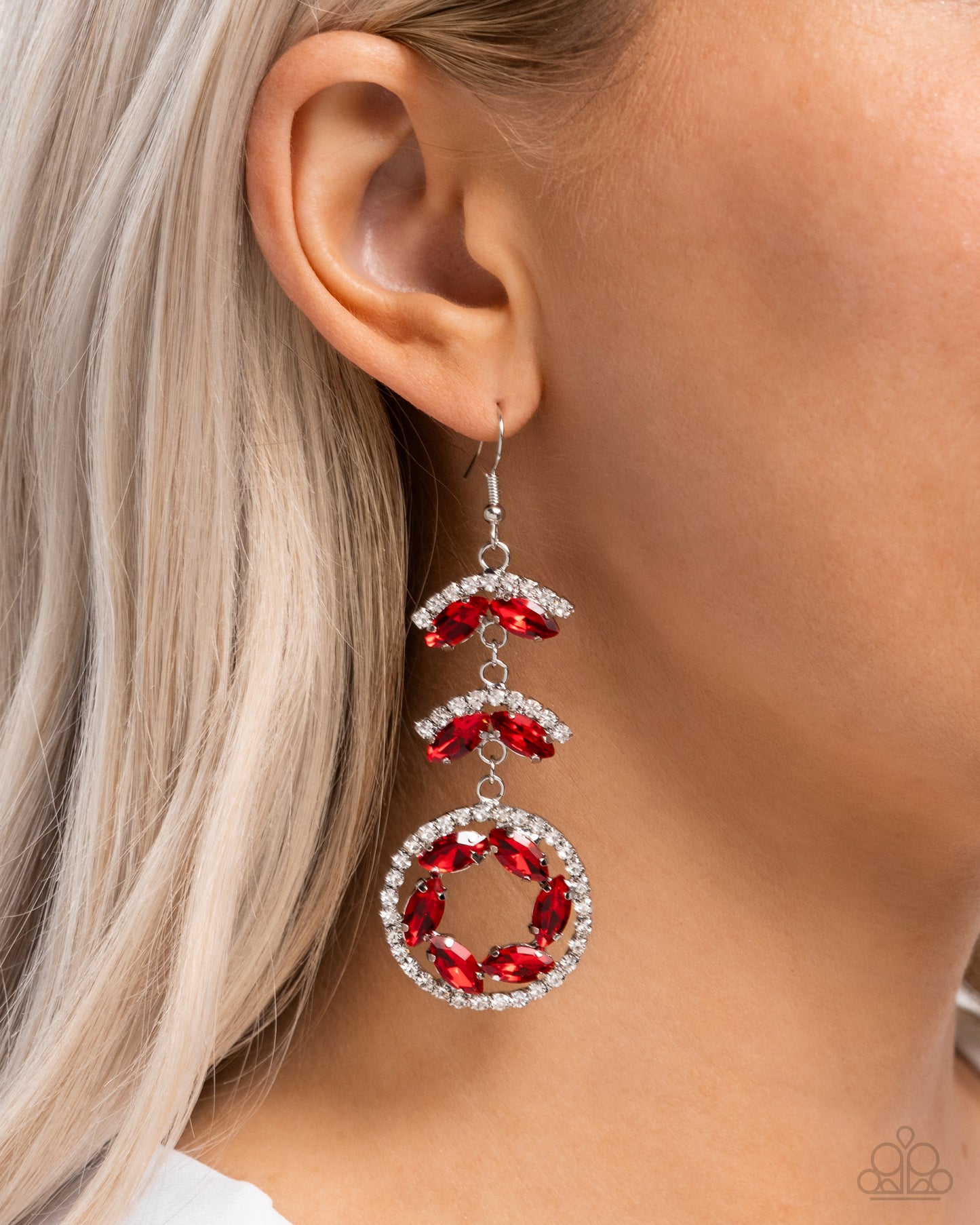 Polished Pattern - Red Earring