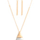 Posh Pyramid - Gold Necklace
