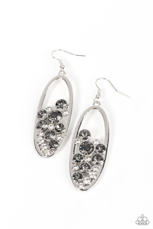 Prismatic Poker Face - Silver Earring