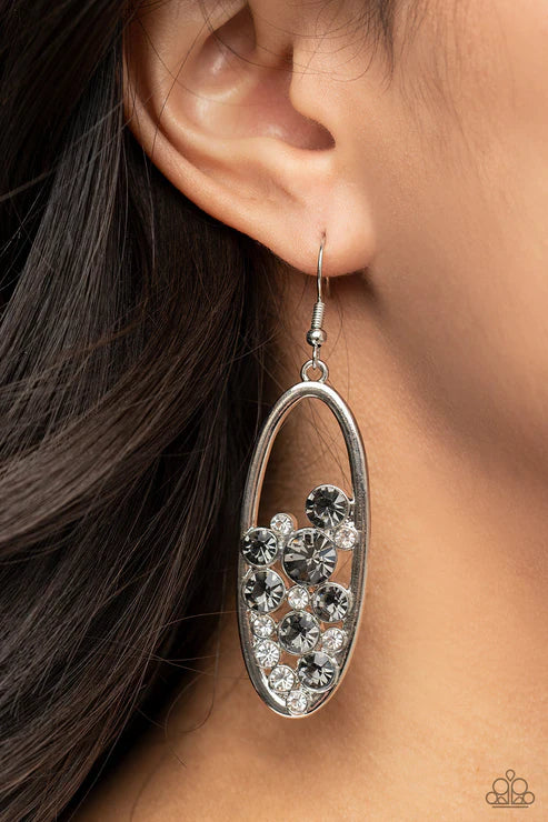 Prismatic Poker Face - Silver Earring