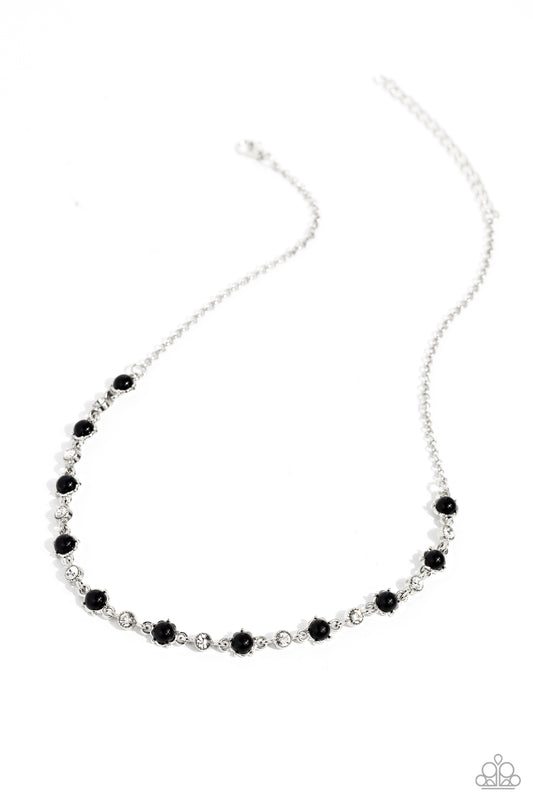 Pronged Passion - Black Necklace