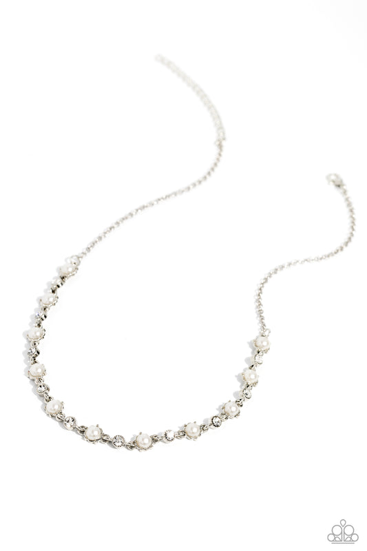 Pronged Passion - White Necklace