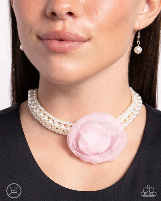 Radiant Rosette -  Pink Necklace