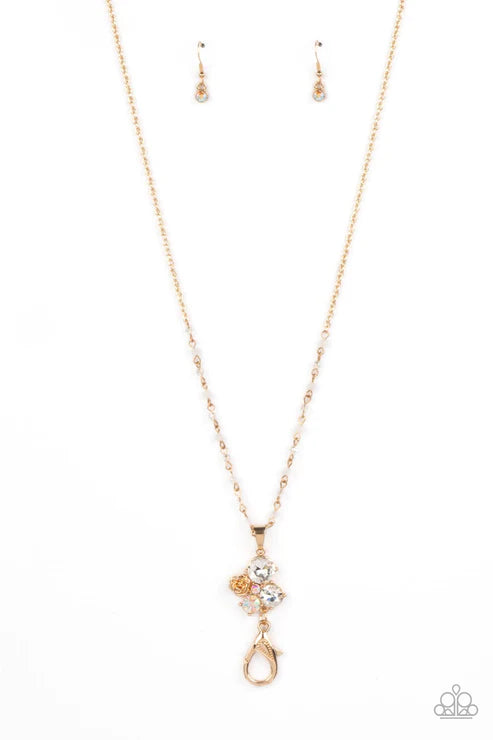 Rainbow Bloom - Gold Lanyard