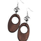 Retro Reveal - Brown Earring