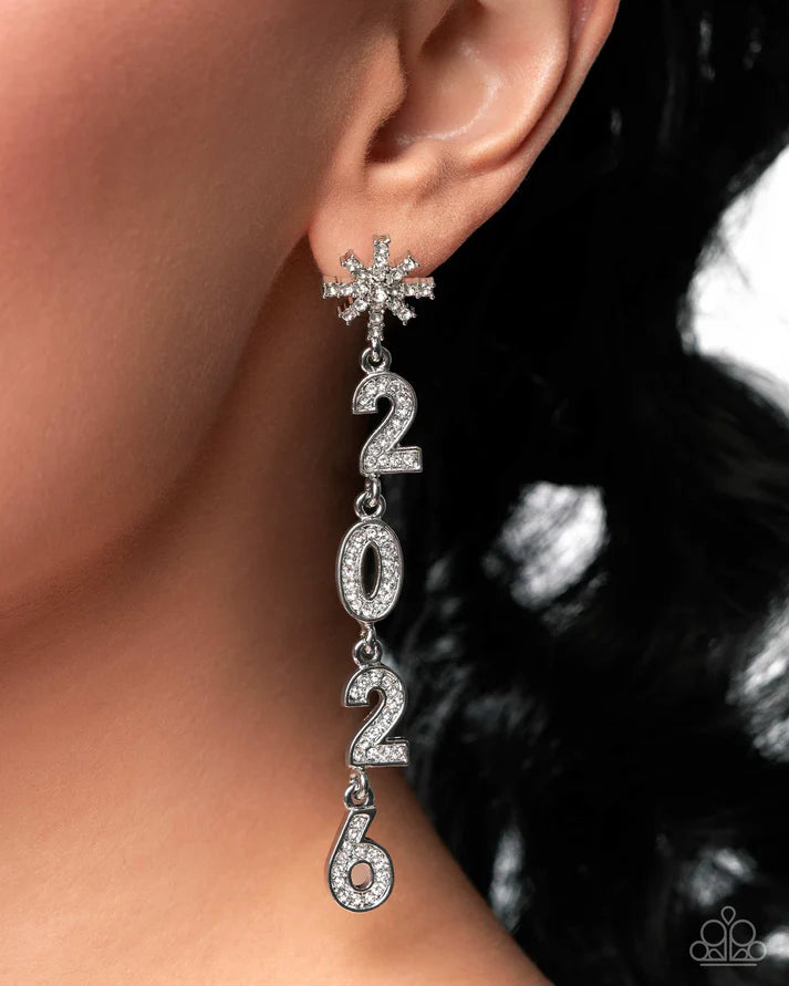 Ring in the Shimmer - White - Earring