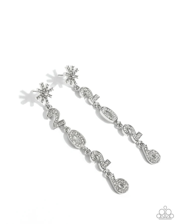 Ring in the Shimmer - White - Earring
