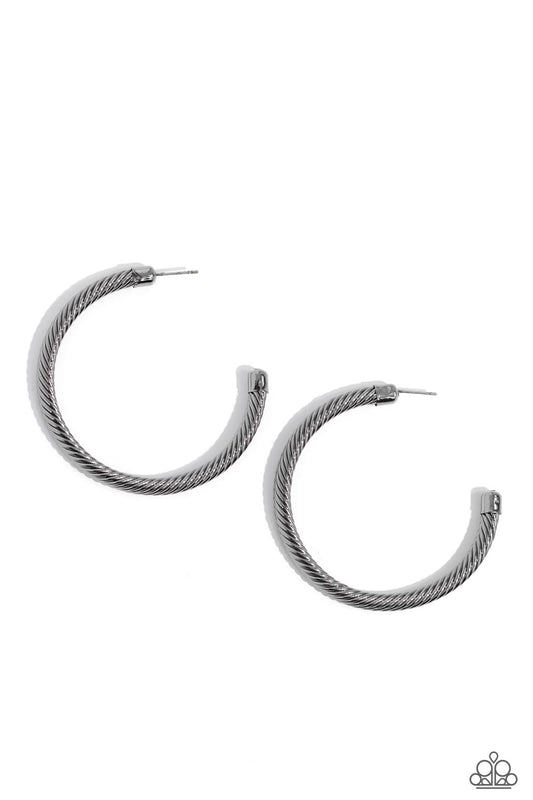 Roped in Radiance - Black Earring